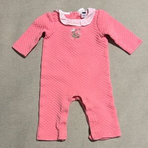 Janie and Jack Coral Quilted Footie